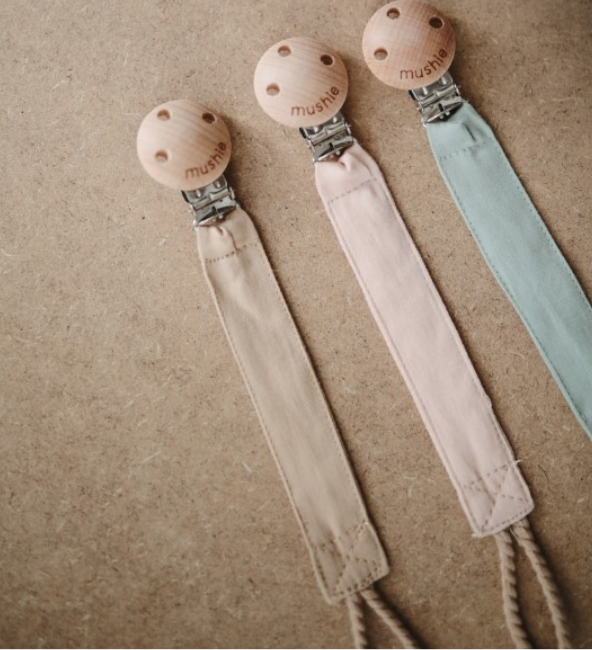 Mushie Fabric Pacifier Clip