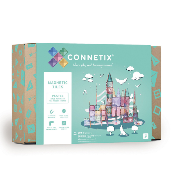 Connetix Tiles | 106 Piece Pastel Ball Run Set
