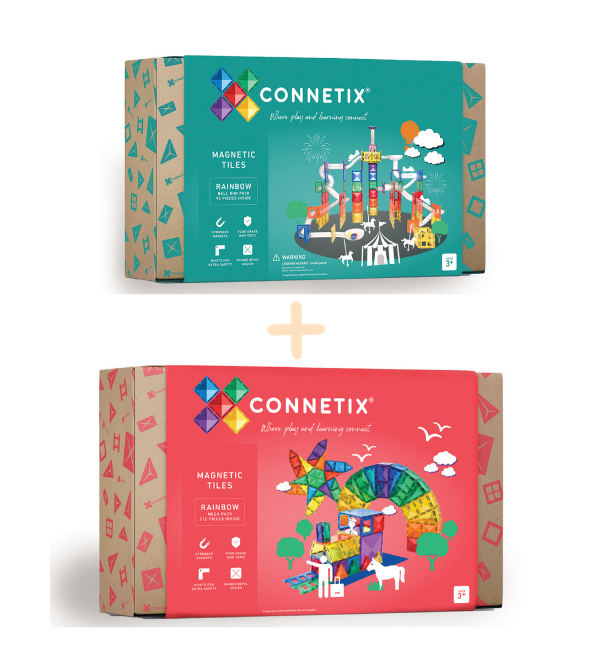(Bundle Set) Connetix Tiles Mega Pack + Ball Run Set