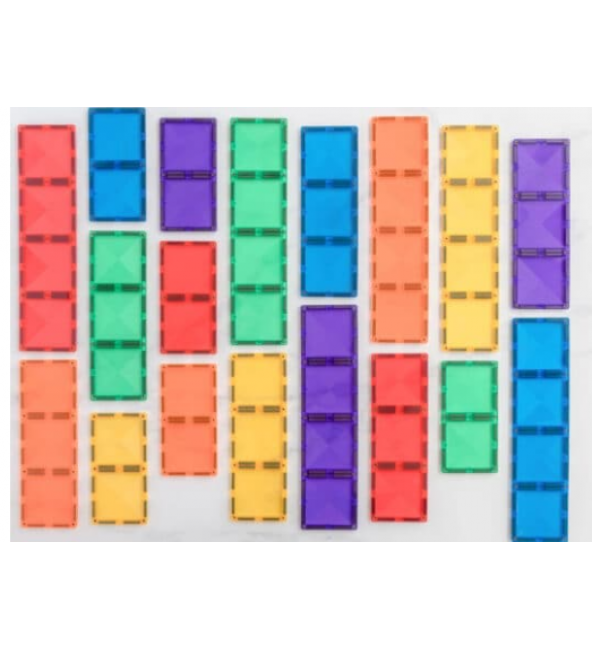 Connetix Tiles | 18 Piece Rainbow Rectangle Set